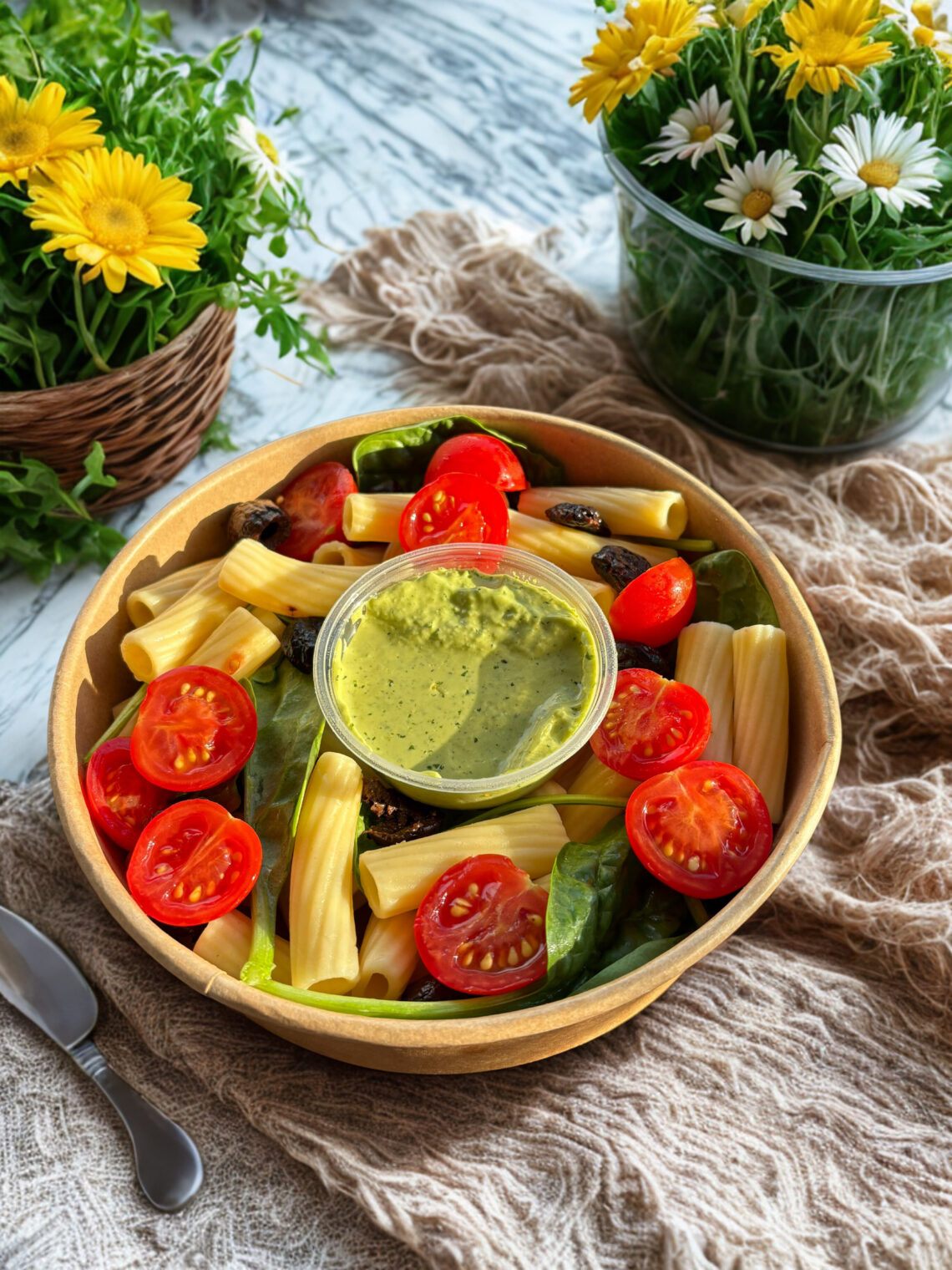 Salade de pates au pesto