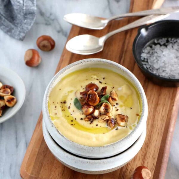 Velouté panais, châtaigne & noisettes